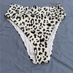 Aerie High Cut Cheeky Leopard Print Bikini Bottom